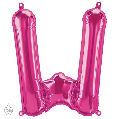 BALLON LETTRE METALLIQUE W FUSCHIA 40 CM