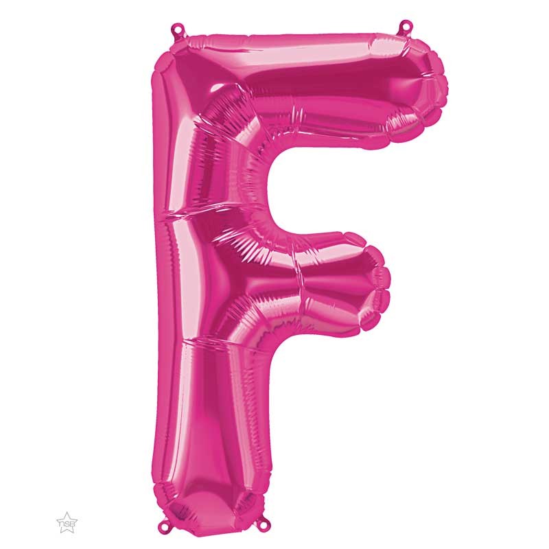 BALLON LETTRE METALLIQUE F FUSCHIA 40 CM