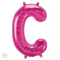 BALLON LETTRE METTALIQUE C FUSCHIA 40 CM