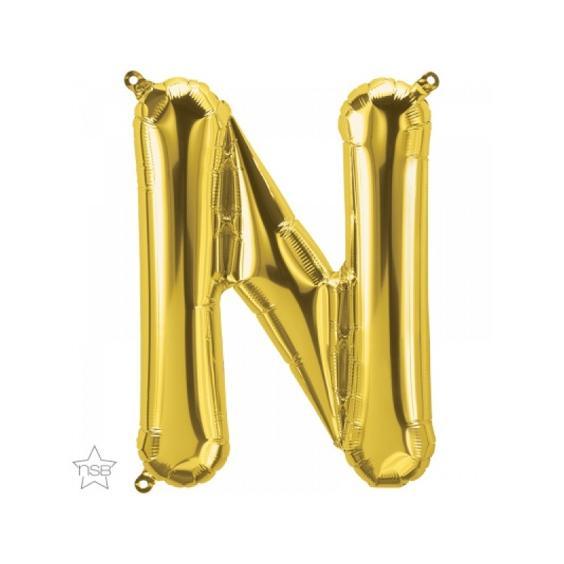 BALLON METALLIQUE LETTRE N OR 41 CM BALLON METALLIQUE LETTRE N OR 41 CM