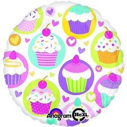 BALLON METALLIQUE MINI CUPCAKE ROND 43 CM