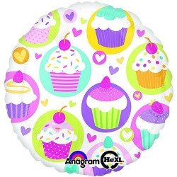 BALLON METALLIQUE MINI CUPCAKE ROND 43 CM