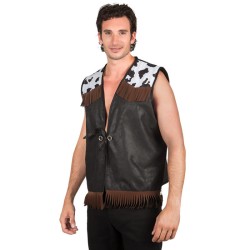 GILET WESTERN NOIR AVEC TACHES DE VACHES TAILLE L-XL