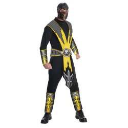 DEGUISEMENT MORTAL KOMBAT SCORPION NINJA NOIR ET JAUNE TAILLE L