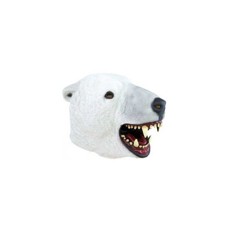 MASQUE D'OURS BLANC EN LATEX