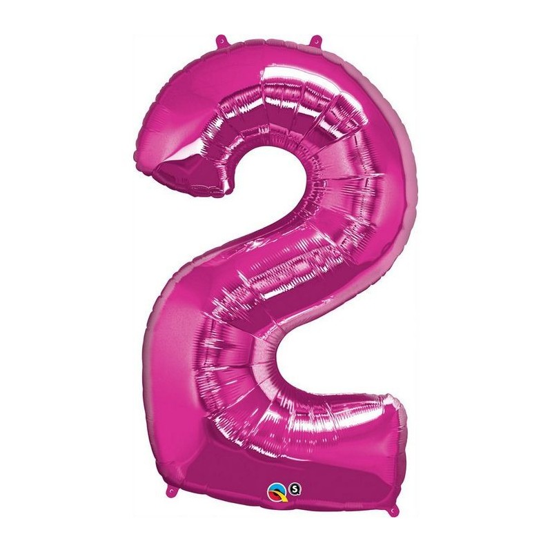 BALLON METALLIQUE CHIFFRE 2 ROSE FUSCHIA 86 CM BALLON METALLIQUE CHIFFRE 2 ROSE FUSCHIA 86 CM