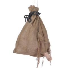 DECORATION HALLOWEEN SAC DE PIEDS VIBRANTS EN JUTE 75 CM