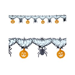 GUIRLANDE PAPIER HALLOWEEN CITROUILLES ET ARAIGNEES 3 METRES