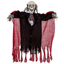 DECORATION HALLOWEEN SQUELETTE VAMPIRE NOIR ET ROUGE 