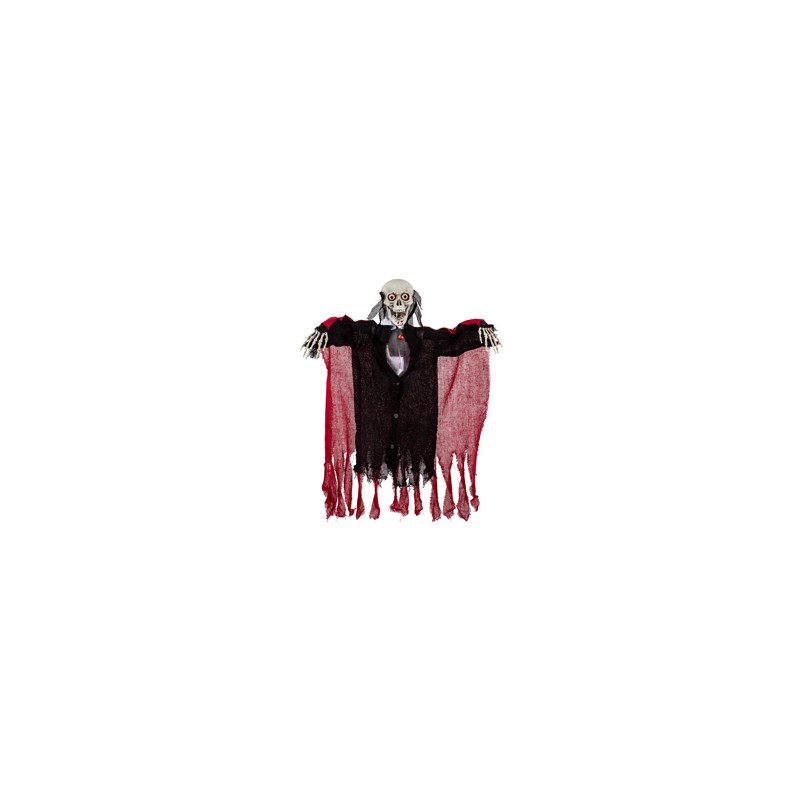 DECORATION HALLOWEEN SQUELETTE VAMPIRE NOIR ET ROUGE 