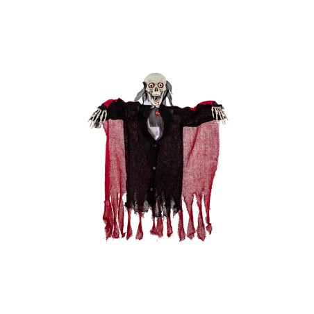 DECORATION HALLOWEEN SQUELETTE VAMPIRE NOIR ET ROUGE 