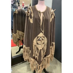 DEGUISEMENT PONCHO WESTERN MARRON