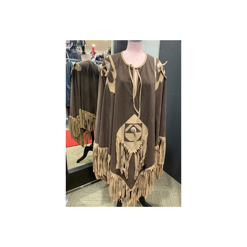 DEGUISEMENT PONCHO WESTERN MARRON