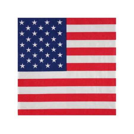 20 SERVIETTES DE TABLE AMERIQUE 33 X 33 CM 