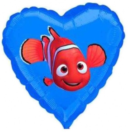 BALLON METALLIQUE COEUR NEMO 43 CM