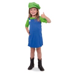 DEGUISEMENT PLOMBIER VERT FILLE TAILLE 6/8 ANS