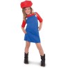 DEGUISEMENT PLOMBIER ROUGE FILLE TAILLE 6/8 ANS