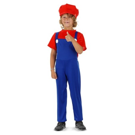 DEGUISEMENT PLOMBIER ROUGE GARCON TAILLE 9/11 ANS