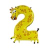 BALLONS CHIFFRES ANIMAUX 2 GIRAFE 90 CM