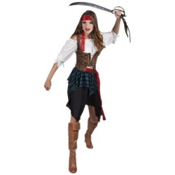 DEGUISEMENT PIRATE JUPE COURTE ET CORSET TAILLE 36/38