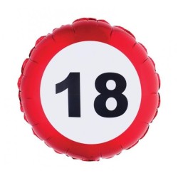 BALLON METALLIQUE ROND 46 CM TRAFFIC SIGN 18