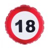 BALLON METALLIQUE ROND 46 CM TRAFFIC SIGN 18