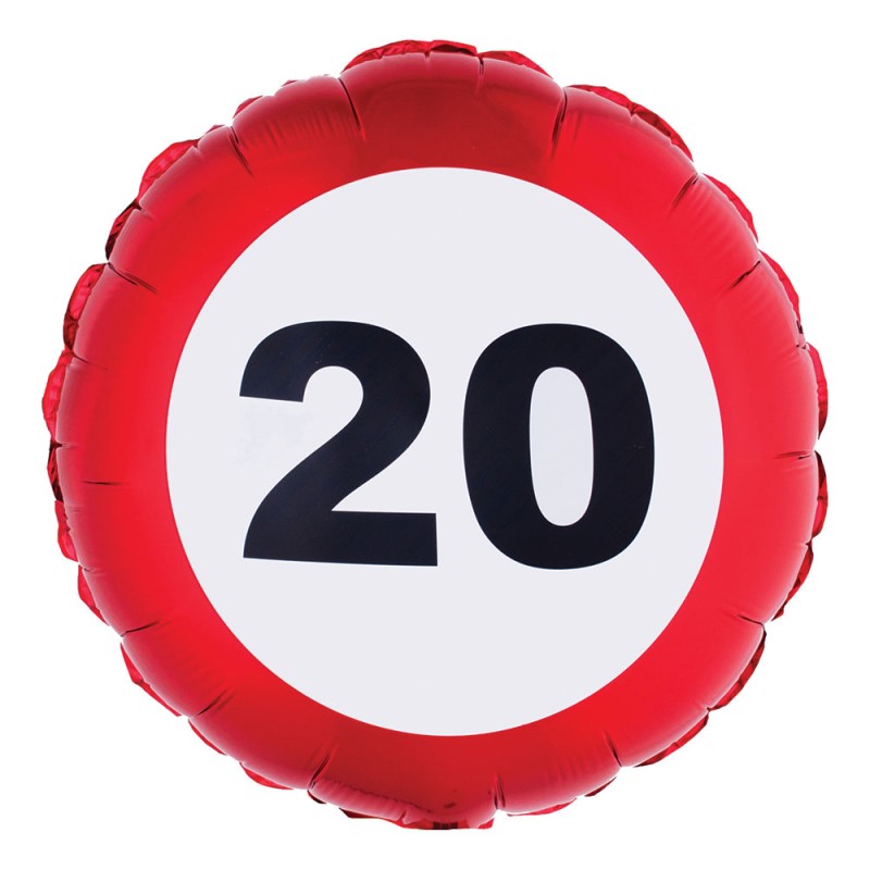 BALLON METALLIQUE ROND 46 CM TRAFFIC SIGN 20