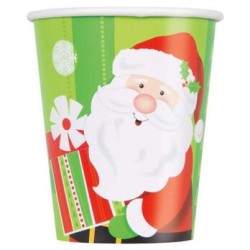 8 GOBELETS EN CARTON HAPPY SANTA