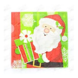 16 SERVIETTES HAPPY SANTA 33 X 33 CM