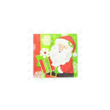 16 SERVIETTES HAPPY SANTA 33 X 33 CM