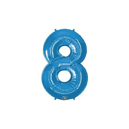 BALLON METALLIQUE CHIFFRE 8 BLEU 86 CM