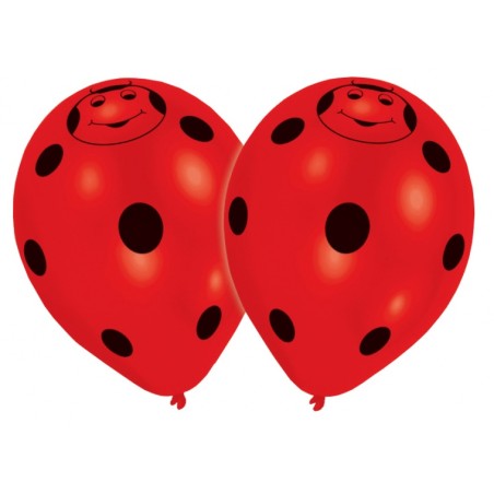 8 BALLONS LATEX COCCINNELLE