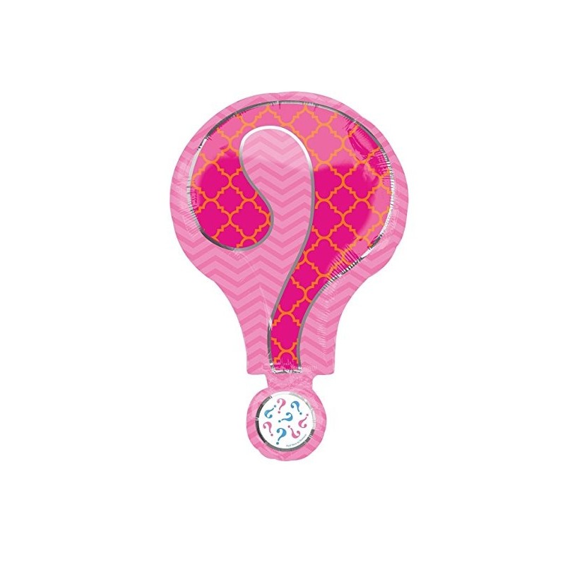 BALLON METALLIQUE POINT D'INTERROGATION ROSE ET BLEU 71 X 45 CM BALLON METALLIQUE POINT D'INTERROGATION ROSE ET BLEU 71 X 45 CM