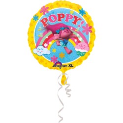 BALLON METALLIQUE ROND TROLLS POPPY 43 CM