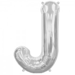 BALLON METALLIQUE LETTRE J ARGENT 86 CM