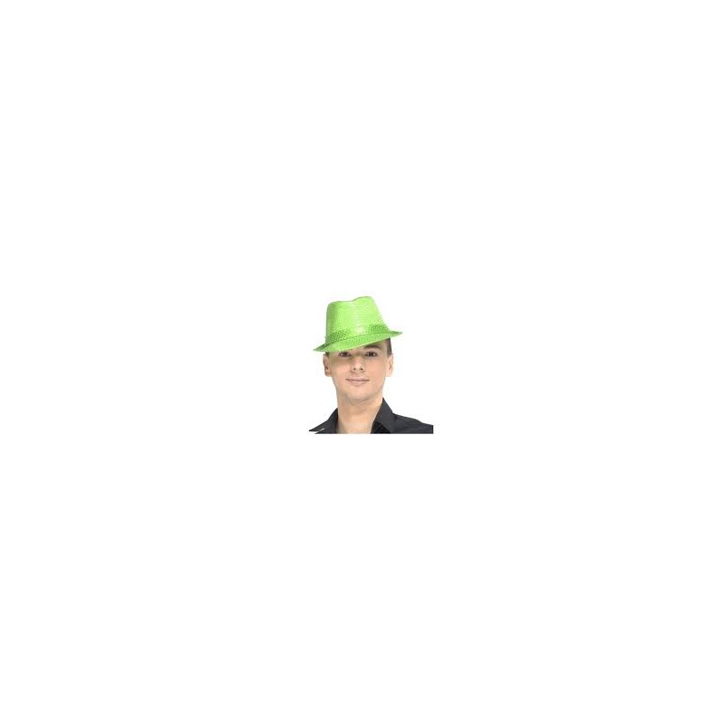 CHAPEAU JUSTIN SEQUIN VERT FLUO