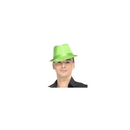 CHAPEAU JUSTIN SEQUIN VERT FLUO