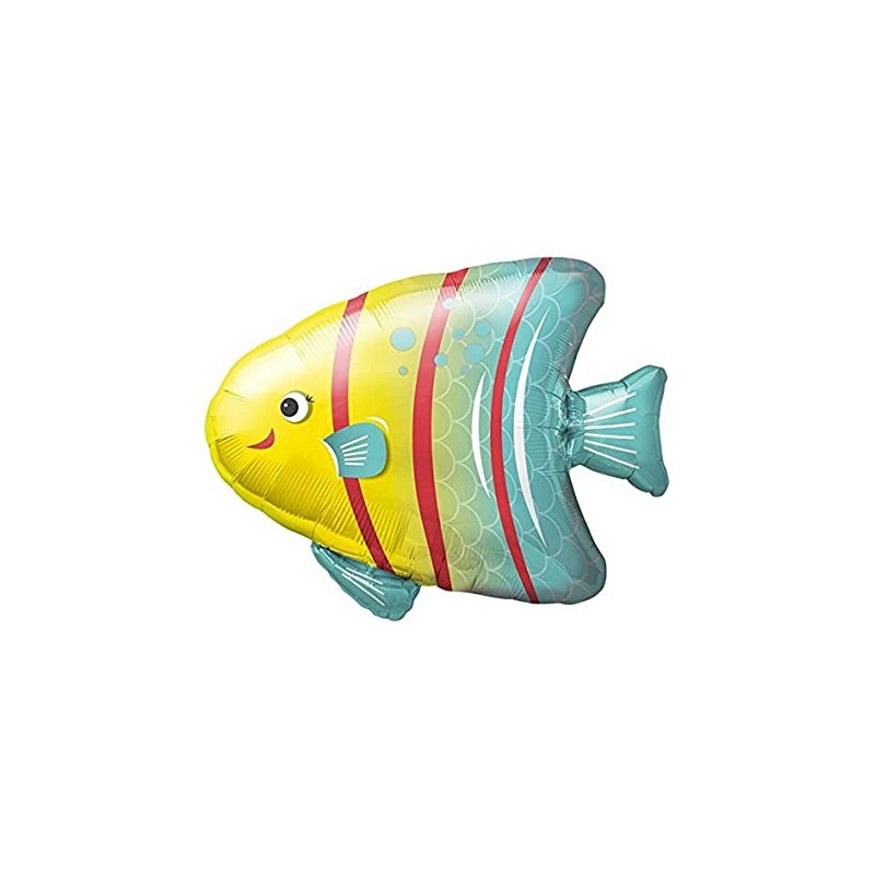 BALLON METALLIQUE POISSON TROPICAL 14 " OU 30 CM