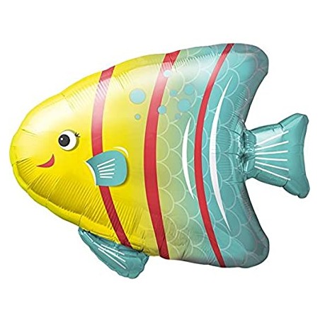 BALLON METALLIQUE POISSON TROPICAL 14 " OU 30 CM