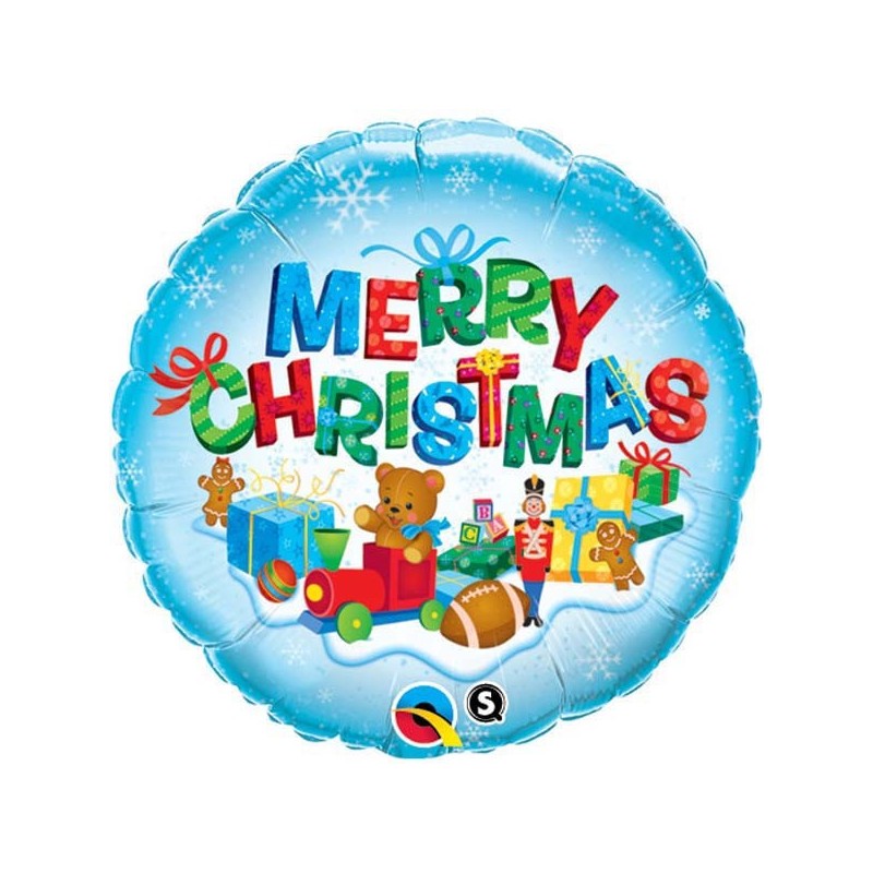 BALLON METALLIQUE ROND MERRY CHRISTMAS JOUETS MULTICOLORE QUALATEX