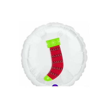 BALLON TRANSPARENT ROND CHAUSSETTE DE NOEL 43 CM