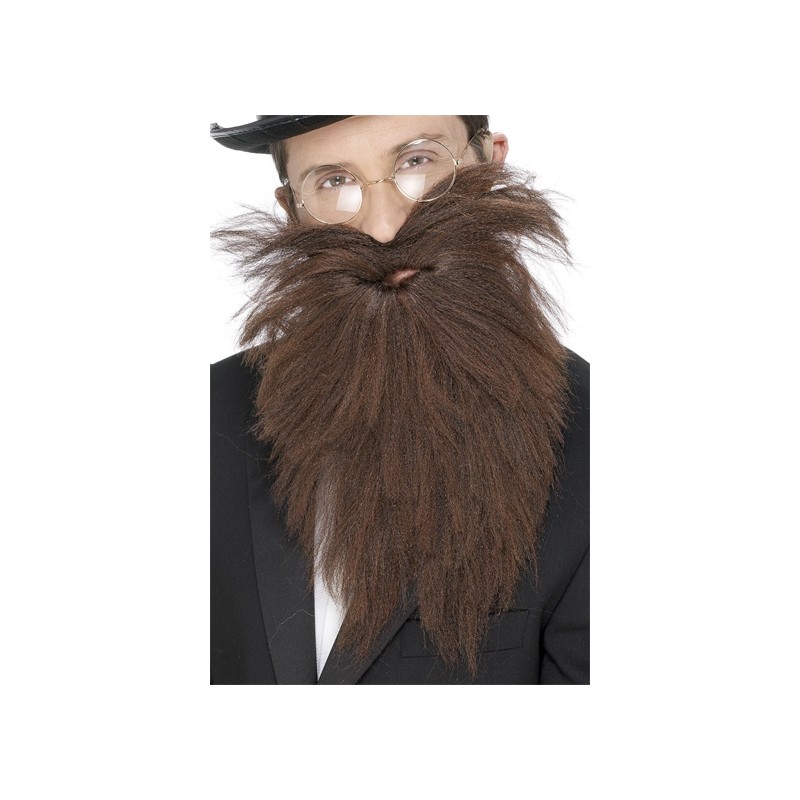 BARBE LONGUE AVEC MOUSTACHES CHATAINS AVEC ELASTIQUE