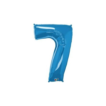 BALLON METALLIQUE CHIFFRE 7 BLEU 86 CM