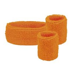 BANDEAU ET POIGNETS ORANGE 80'S