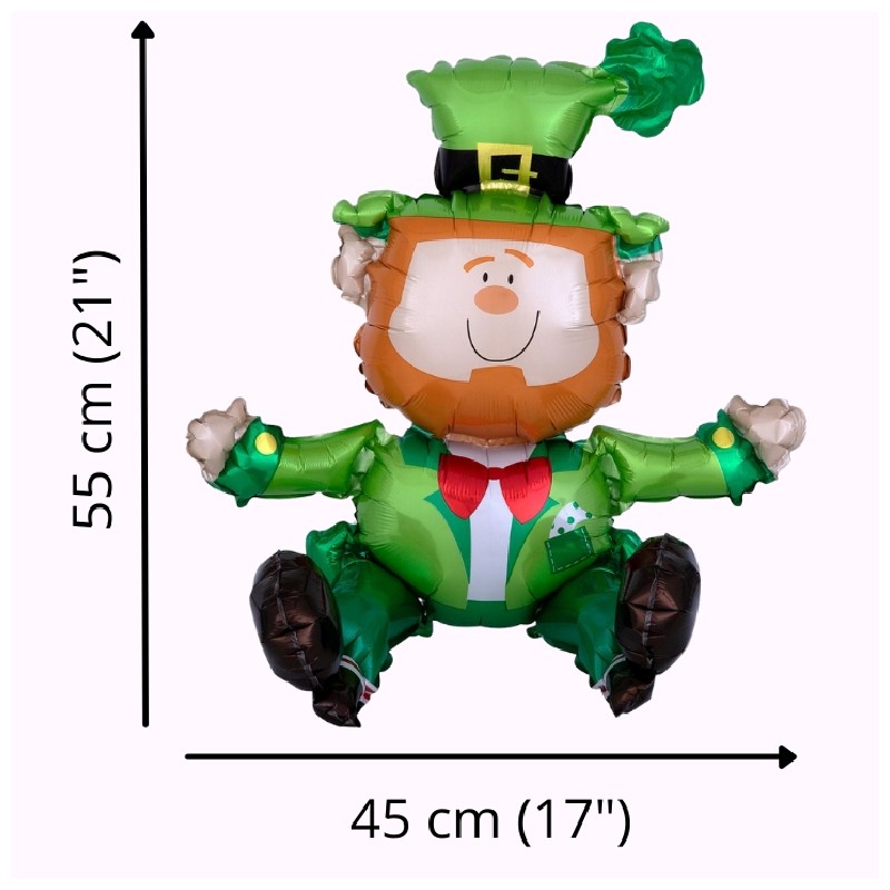 BALLON METALLIQUE BONHOMME DE SAINT PATRICK LEPRECHAUN