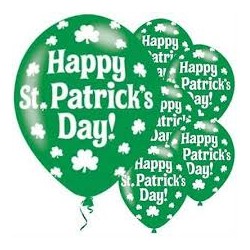 PAQUETS DE 6 BALLONS LATEX SAINT PATRICK 11"