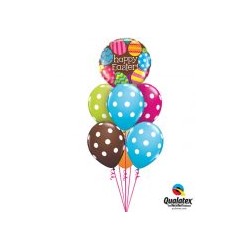 BALLON METALLIQUE DE PAQUES HAPPY EASTER 46 CM DE DIAMETRE