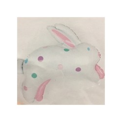 BALLON METALLIQUE LAPIN POIS PASTEL MULTICOLORE