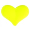 12 PERLES COEURS JAUNE FLUO 