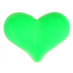 12 PERLES COEURS VERT FLUO